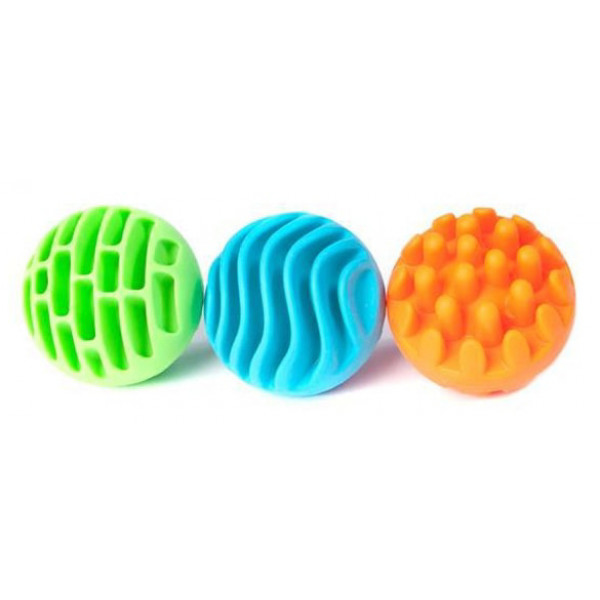 Фото - Погремушка Fat Brain Toys Sensory Rollers Сенсорные шары 3 шт. (F161ML)
