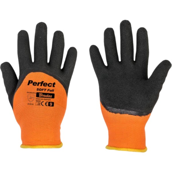 Фото - Рукавички садові BRADAS Perfect Soft Full з латексним покриттям розмір 10 Оранжеві із сірим (RWPSF10)