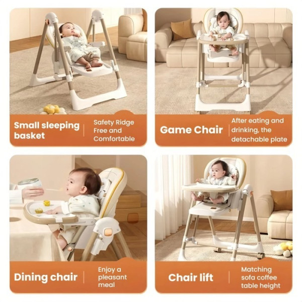Фото - Стільчик для годування трансформер Kidilo Baby Chair Z901 Beige (11-3)