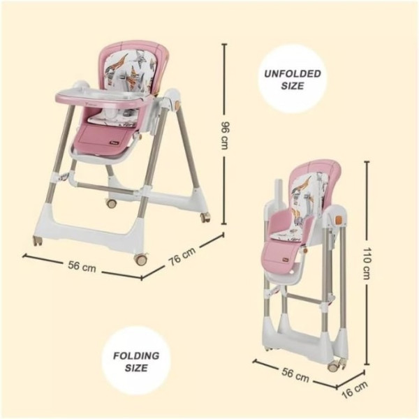 Фото - Стільчик для годування трансформер Kidilo Baby Chair Z901 Pink (11-3)
