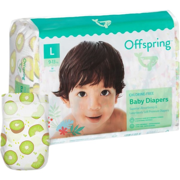Фото - Одноразовые подгузники Offspring размер L 9-13 кг, 36 шт. Киви (DP-OI-FAT-L36P-HKW)