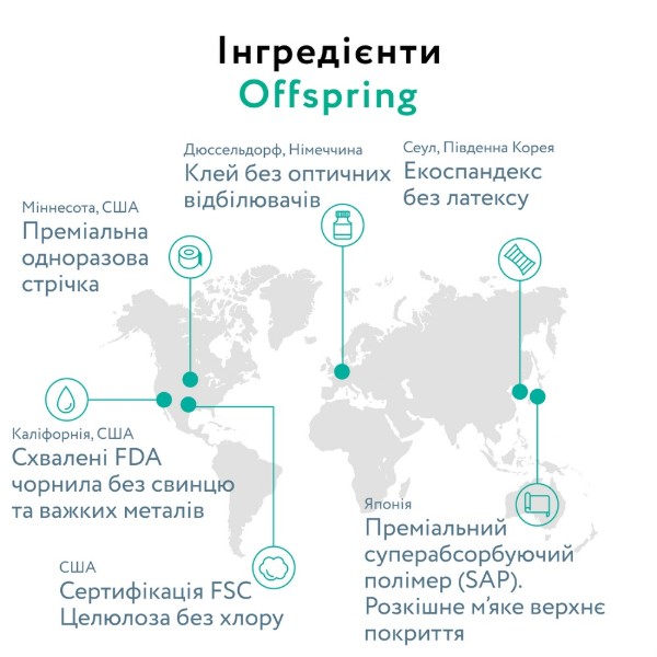 Фото - Одноразовые подгузники Offspring размер L 9-13 кг, 36 шт. Киви (DP-OI-FAT-L36P-HKW)
