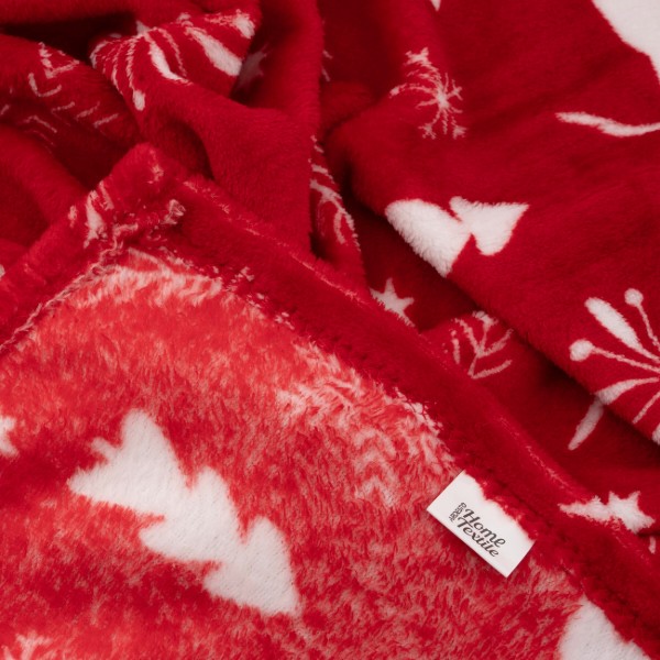 Фото - Плед двоспальний ARDESTO Christmas Flannel 160х200 см олені червоний (ART0126PB)