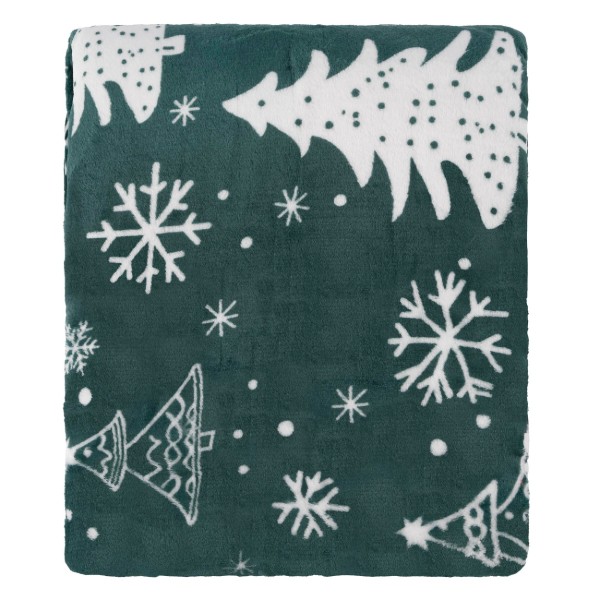 Фото - Плед двоспальний ARDESTO Christmas Flannel 160х200 см ялинки (ART0128PB)