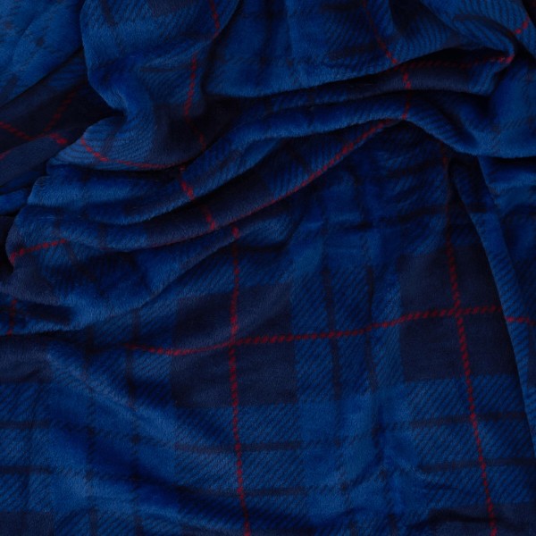 Фото - Плед двуспальный ARDESTO Flannel 160х200 см ячейка, синий (ART0134PB)