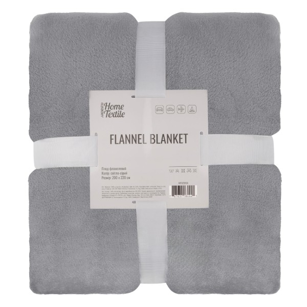 Фото - Плед евро ARDESTO Flannel 200х220 см серый светлый (ART0228SB)