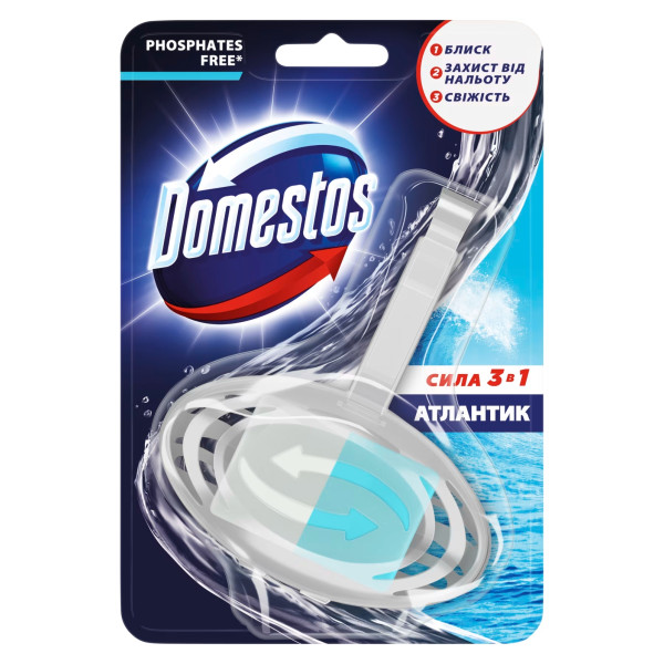 Фото - Туалетний блок Domestos Атлантик, 35 г Фото - Туалетний блок Domestos Атлантик, 35 г
