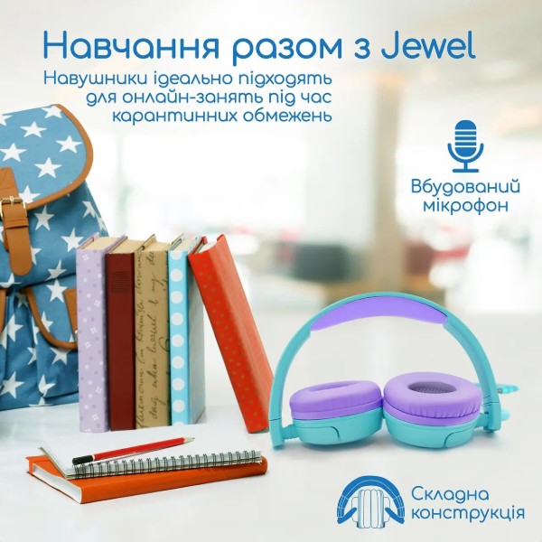 Фото - Наушники полноразмерные проводные Promate Jewel Aqua
