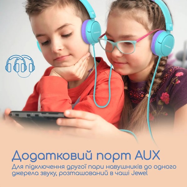 Фото - Наушники полноразмерные проводные Promate Jewel Aqua