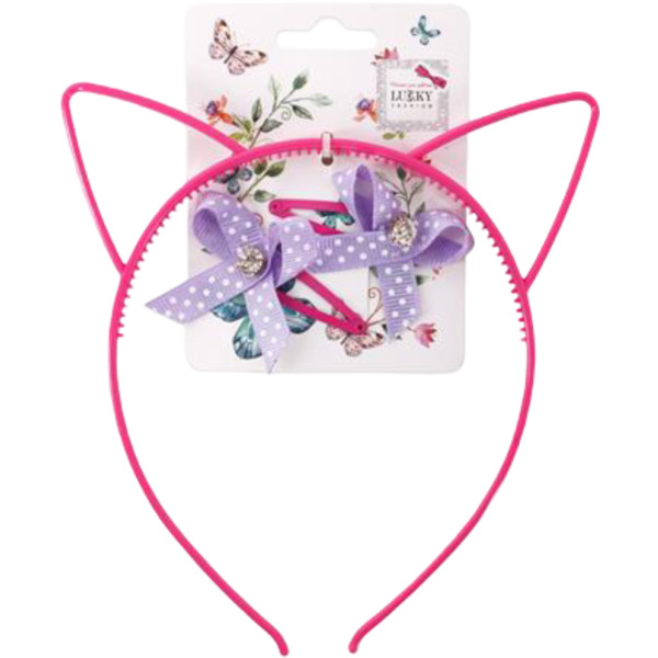 Фото - Набір для волосся Lukky Обруч з вушками та двома заколками (T18561) Фото - Набір для волосся Lukky Обруч з вушками та двома заколками (T18561)