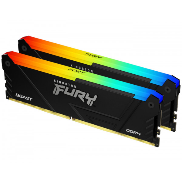 Фото - Память DDR Kingston Fury Beast RGB Black XMP DDR4-3600 16GB (2x8GB) CL17-21-21 1.35V (KF436C17BB2AK2/16)