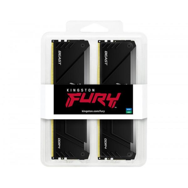 Фото - Память DDR Kingston Fury Beast RGB Black XMP DDR4-3600 16GB (2x8GB) CL17-21-21 1.35V (KF436C17BB2AK2/16)