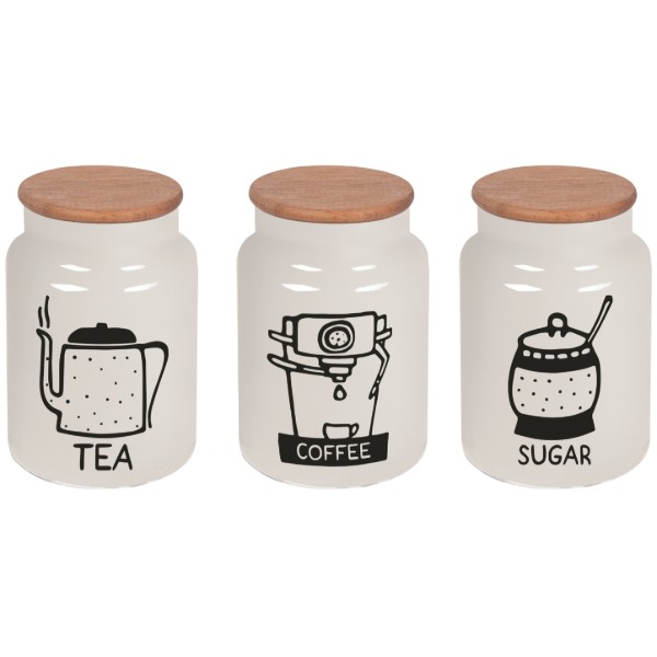 Фото - Ємність для сипучих Herevin White-Black Tea-Coffee-Sugar в асортименті 0.890 л (232001-264) Фото - Ємність для сипучих Herevin White-Black Tea-Coffee-Sugar в асортименті 0.890 л (232001-264)