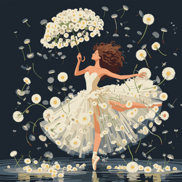 Фото - Картина за номерами Santi Кульбаби і танцівниця 40х40 см (955644) Фото - Картина за номерами Santi Кульбаби і танцівниця 40х40 см (955644)