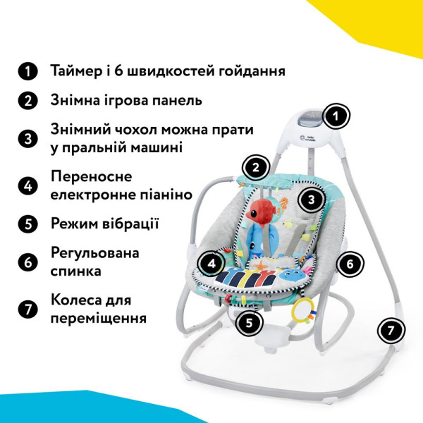 Фото - Крісло-качалка Baby Einstein 4 в 1 Kick to It (17405)