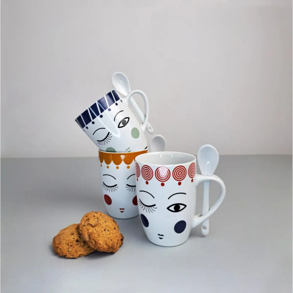 Фото - Чашка Vittora Грайливі оченята 350 мл в асортименті (VT-C-97350)