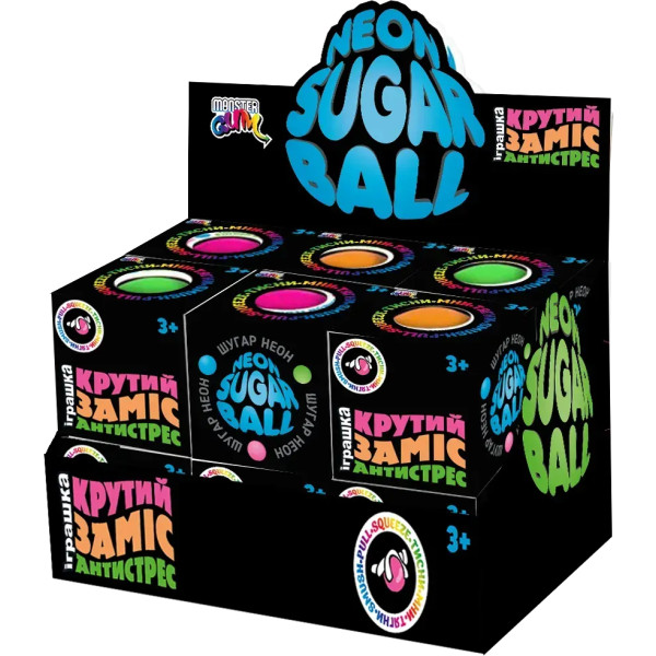 Фото - Стретч-антистрес Monster Gum Крутий заміс - Шугар Неон 7 см (38675) Фото - Стретч-антистрес Monster Gum Крутий заміс - Шугар Неон 7 см (38675)