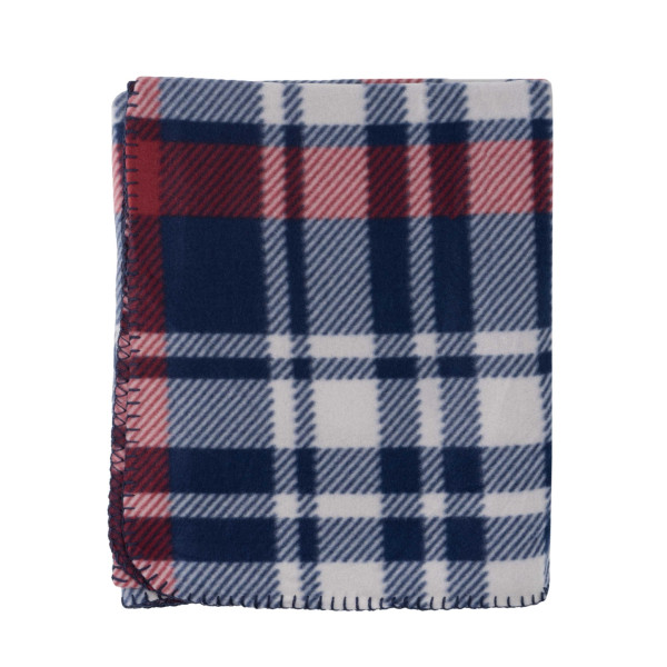 Фото - Плед односпальний ARDESTO Fleece 130x160 см клітинка, синьо-бордовий (ART0719PB)
