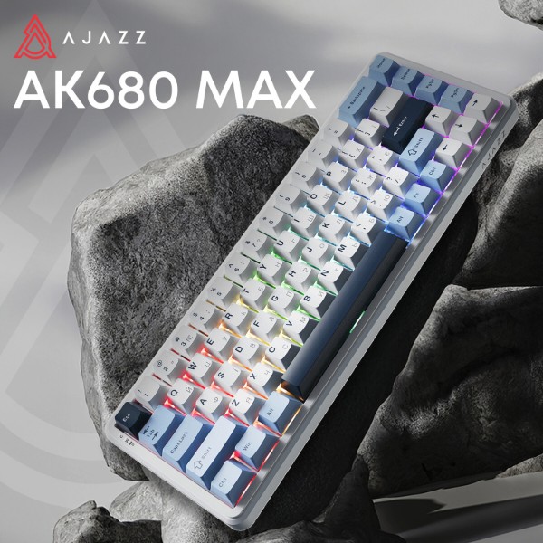 Фото - Клавиатура проводная игровая Ajazz AK680 MAX Magnetic Switch RGB USB White (AK680-M-BWD-AW)