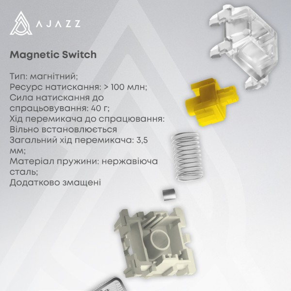 Фото - Клавиатура проводная игровая Ajazz AK680 MAX Magnetic Switch RGB USB White (AK680-M-BWD-AW)