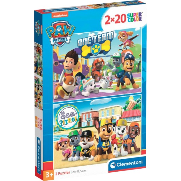 Фото - Пазлы (3-4 года) Clementoni 2 в 1 Paw Patrol 2 по 20 эл. (24779)