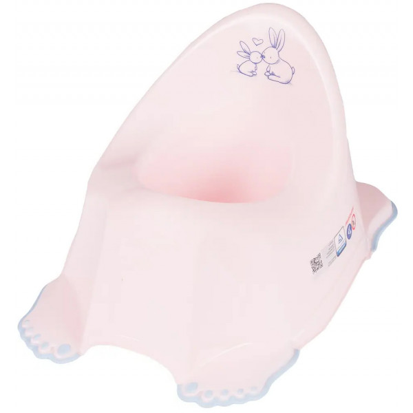 Фото - Горщик дитячий Tega Baby Зайчики з антиковзаючою гумою і музикою Світло-рожевий (PO-058-104)