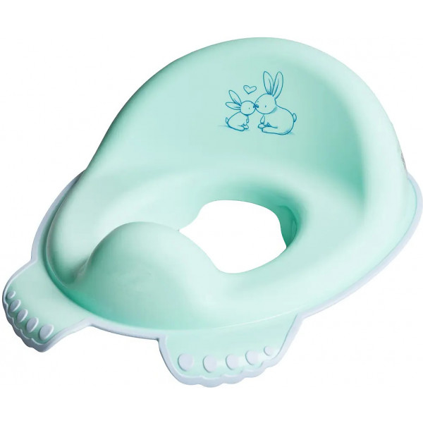 Фото - Дитяча накладка на унітаз класична Tega Baby Зайчики з антиковзаючою гумою М'ятний (KR-002-105)