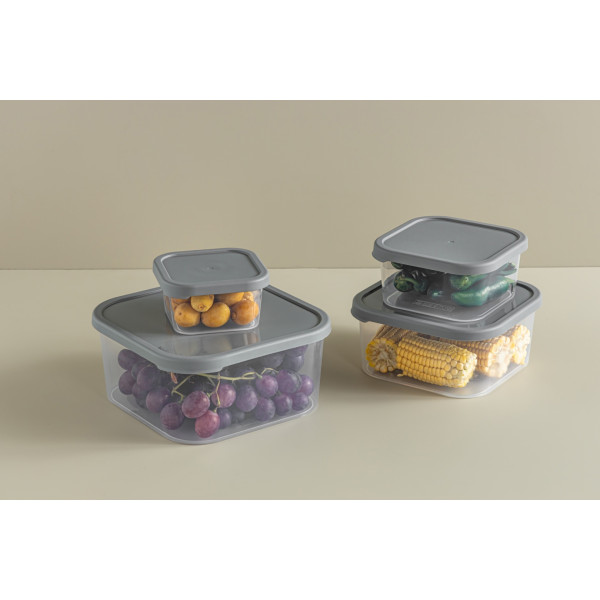 Фото - Набір ємностей для зберігання Idea Home Quick Box Gray 0.4/0.9/1.8 (00815 Gray)