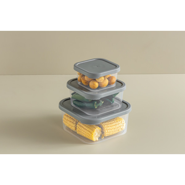 Фото - Набір ємностей для зберігання Idea Home Quick Box Gray 0.4/0.9/1.8 (00815 Gray)