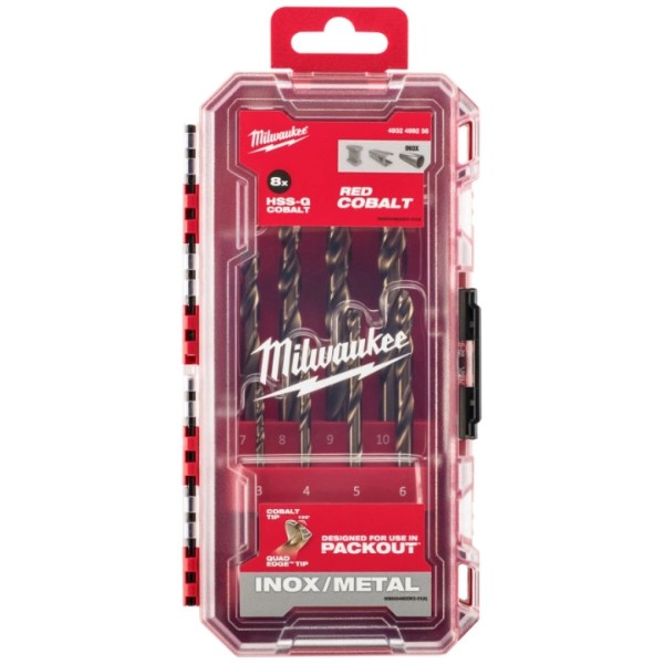 Фото - Набір свердел Milwaukee HSS-Co PACKOUT DIN338 8 шт. (4932499256)