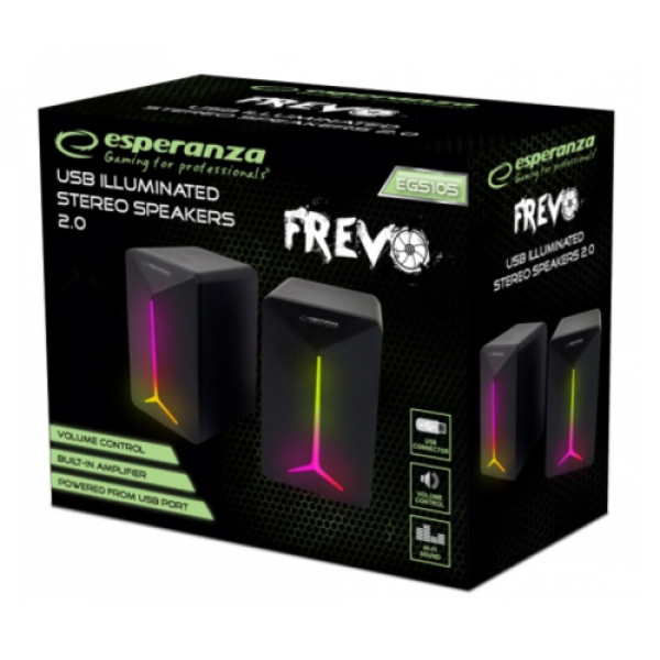 Фото - Комп'ютерна акустика 2.0 Esperanza Led Rainbow Frevo (EGS105) Frevo