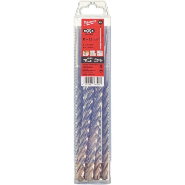 Фото - Бур Milwaukee SDS-PLUS MX4 12,0х210х150 мм 10 шт. (4932352050)