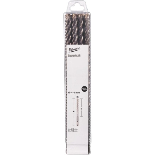 Фото - Бур Milwaukee SDS-PLUS 4C Contractor 10х210х140 мм 10 шт. (4932498889)