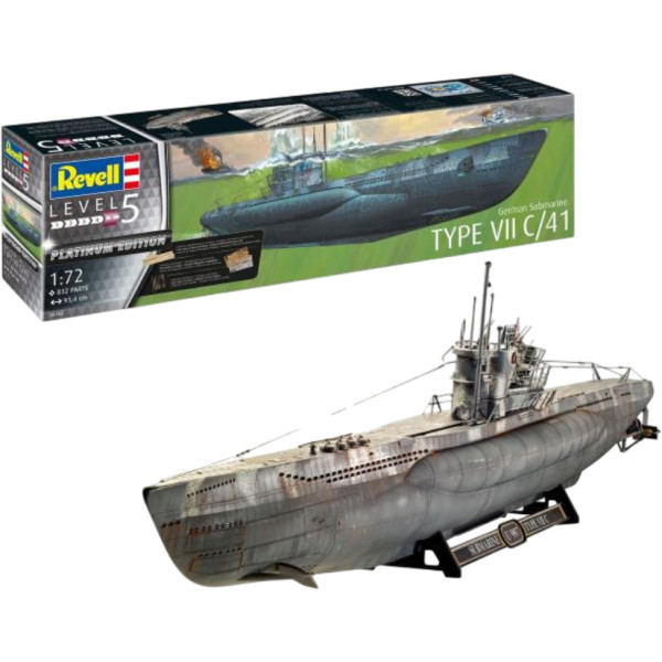 Фото - Набір для моделювання техніки Revell Німецький підводний човен типу VII C/41 (RVL-05163) Фото - Набір для моделювання техніки Revell Німецький підводний човен типу VII C/41 (RVL-05163)