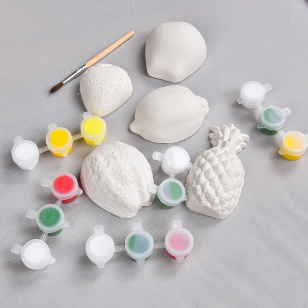 Фото - Набір для декупажу та розпису Strateg Гіпсові розмальовки: розфарбуй фрукти (30989)