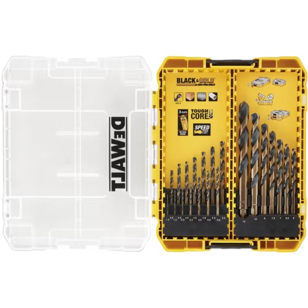 Фото - Набір свердел DeWALT Black&Gold HSS-G 21 шт. (DT70755)