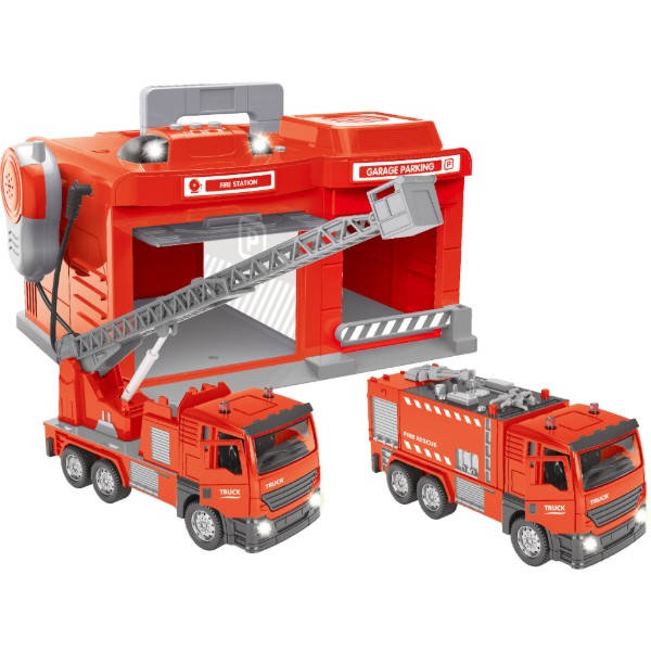 Фото - Игровой набор CHENGMEI TOYS гараж с металлической пожарной машинкой (свет, звук) (CLM-551) Фото - Игровой набор CHENGMEI TOYS гараж с металлической пожарной машинкой (свет, звук) (CLM-551)