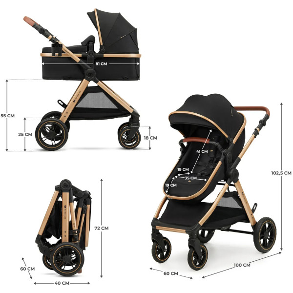Фото - Коляска універсальна 3 в 1 Kinderkraft Esme Pro Pure Black (KSESME00BLK300N)