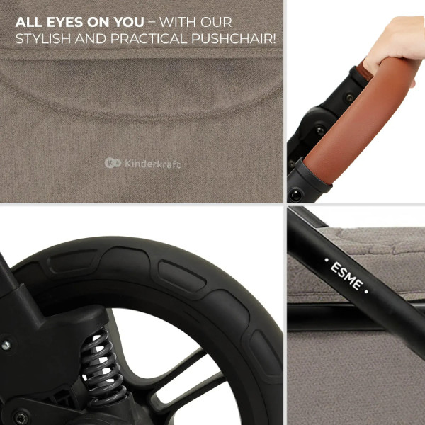 Фото - Коляска універсальна 3 в 1 Kinderkraft Esme Pro Sand Beige (KSESME00BEG300N)