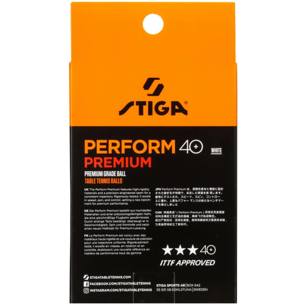 Фото - Тенісний м'яч Stiga Perform Premiun ITTF 6 шт (1113-2410-06)