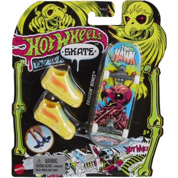 Фото - Ігровий набір Hot Wheels Скейт із взуттям для пальчиків Неон серії Тоні Гок в асортименті (HPG21)