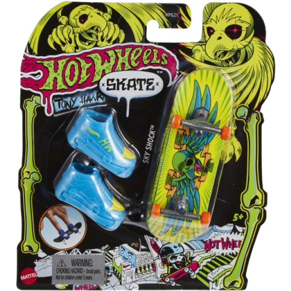 Фото - Ігровий набір Hot Wheels Скейт із взуттям для пальчиків Неон серії Тоні Гок в асортименті (HPG21)