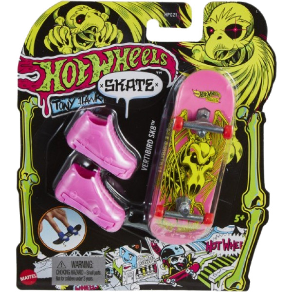 Фото - Ігровий набір Hot Wheels Скейт із взуттям для пальчиків Неон серії Тоні Гок в асортименті (HPG21)