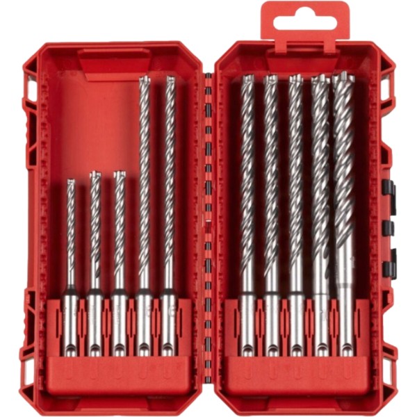 Фото - Набір бурів Milwaukee SDS-PLUS MX4 PACKOUT 10 шт. (4932500062)