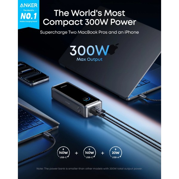 Фото - Батарея мобільна Anker Prime 26000 mAh 300W PD Black (A110AH11)