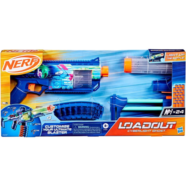 Фото - Бластер багатозарядний Hasbro Nerf Loadout Cyberlight Ghost (G1824)