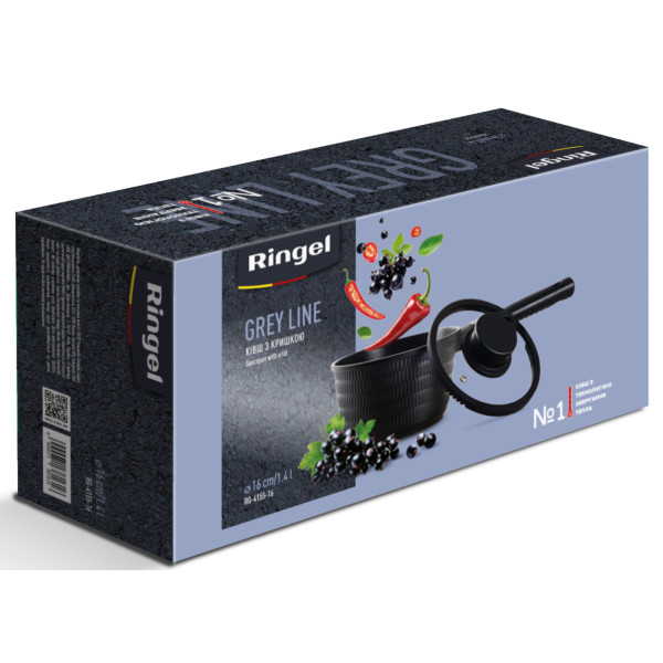 Фото - Ківш зі знімною ручкою Ringel Grey Line 16 см зі з`ємною ручкою (RG-4155-16)