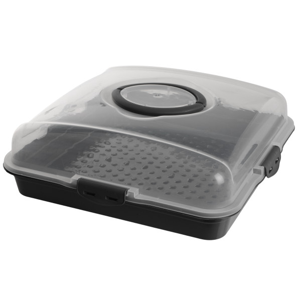 Фото - Ємність для зберігання торта VIOLET HOUSE 0036 Каризма Antrasit квадратна 13х38х38 см