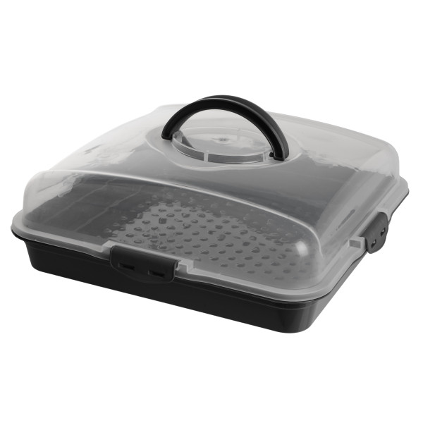 Фото - Ємність для зберігання торта VIOLET HOUSE 0036 Каризма Antrasit квадратна 13х38х38 см