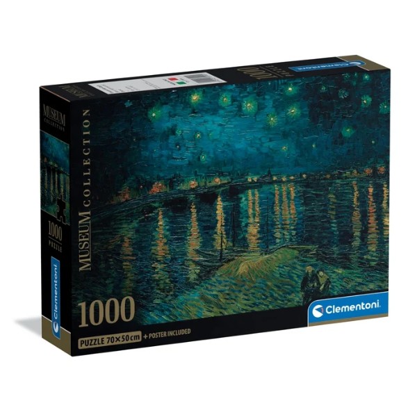 Фото - Пазли (8 +) Clementoni Вінсент ван Гог Зоряна ніч над Роною 1000 ел. (37095) Фото - Пазли (8 +) Clementoni Вінсент ван Гог Зоряна ніч над Роною 1000 ел. (37095)